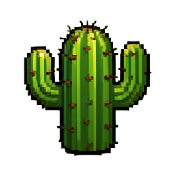 Cactus Round - 256x256 pixel art sprite