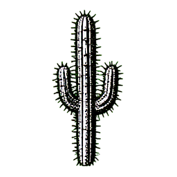 Cactus Tall (1-Bit) - 256x256 pixel art sprite