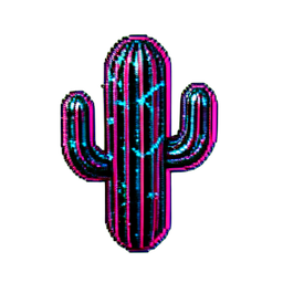 Cactus Tall (Cyberpunk) - 256x256 pixel art sprite