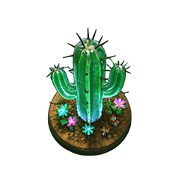 Cactus Tall (HD-2D) - 256x256 pixel art sprite