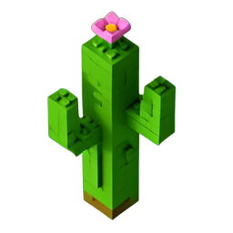 Cactus Tall (Voxel) - 256x256 pixel art sprite