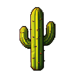 Cactus Tall - 256x256 pixel art sprite