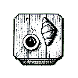 Café (1-Bit) — 256×256 Pixel-Art-Sprite