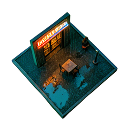 Café (Filmisch) — 256×256 Pixel-Art-Sprite