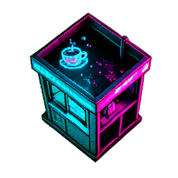 Café (Cyberpunk) — 256×256 Pixel-Art-Sprite