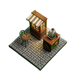 Café (HD-2D) — 256×256 Pixel-Art-Sprite