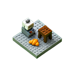 Café (Voxel) — 256×256 Pixel-Art-Sprite