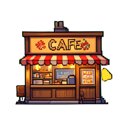 Cafe - 256x256 pixel art sprite