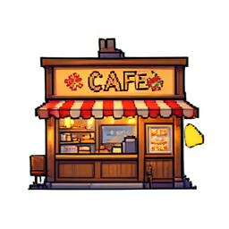 Café — 256×256 Pixel-Art-Sprite