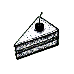 ケーキのスライス (1bit) — 256×256 ピクセルアートスプライト