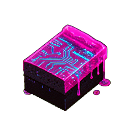 ケーキのスライス (サイバーパンク) — 256×256 ピクセルアートスプライト