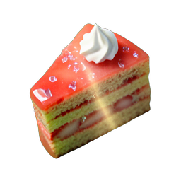 ケーキのスライス (HD-2D) — 256×256 ピクセルアートスプライト