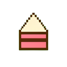 Cake Slice (Low-Res) - 256x256 pixel art sprite