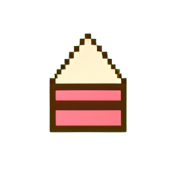 Fatia de bolo (Baixa resolução) — sprite pixel art 256×256