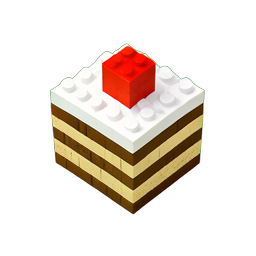 Cake Slice (Voxel) - 256x256 pixel art sprite