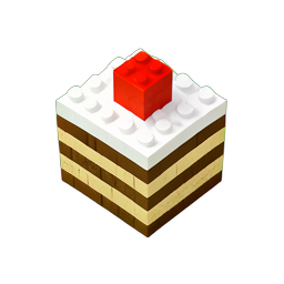 Cake Slice (Voxel) — 256×256 pixel art sprite
