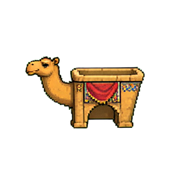 Cajón de camello de piedra — sprite pixel art 256×256