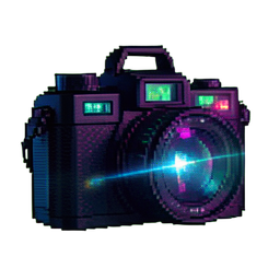 パッド入りカメラバッグ — 256×256 ピクセルアートスプライト