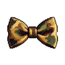 Lazo de cabello camuflado — sprite pixel art 256×256