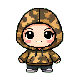Sudadera con capucha camuflada — sprite pixel art 256×256