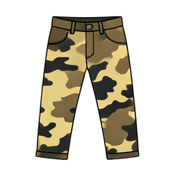 Calças jeans camufladas — sprite pixel art 256×256
