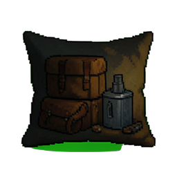Travesseiro de acampamento — sprite pixel art 256×256