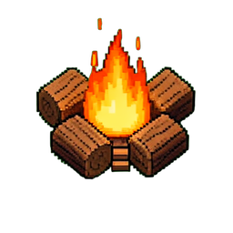 Campfire (16-Bit) - 256x256 pixel art sprite
