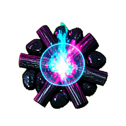Fogueira (Cyberpunk) — sprite pixel art 256×256