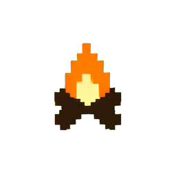 Campfire (Low-Res) - 256x256 pixel art sprite