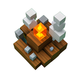 Campfire (Voxel) - 256x256 pixel art sprite