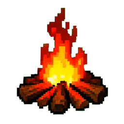 Campfire - 256x256 pixel art sprite