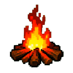 Campfire — 256×256 pixel art sprite
