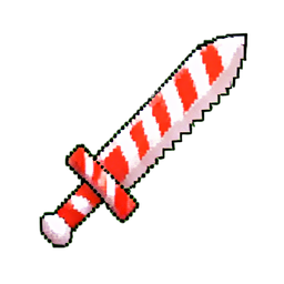 Candy Cane Sword (16-Bit) - 256x256 pixel art sprite