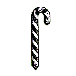 Candy Cane Sword (1-Bit) - 256x256 pixel art sprite
