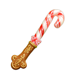 Candy Cane Sword (HD-2D) — 256×256 pixel art sprite