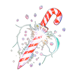 Candy Cane Sword (VFX) - 256x256 pixel art sprite