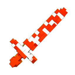 Candy Cane Sword (Voxel) - 256x256 pixel art sprite