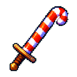 Candy Cane Sword - 256x256 pixel art sprite