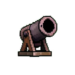 Cannon Turret — 256×256 pixel art sprite