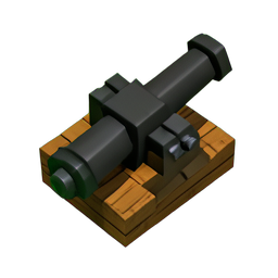 Kanone (Voxel) — 256×256 Pixel-Art-Sprite
