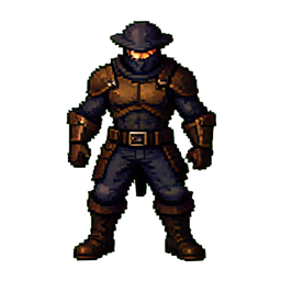 Joueur de cartes — sprite pixel art 256×256