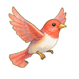Cardinal Red — 256×256 pixel art sprite