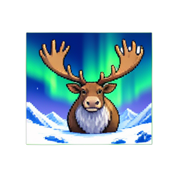 Karibu-Geweihe (Filmisch) — 256×256 Pixel-Art-Sprite