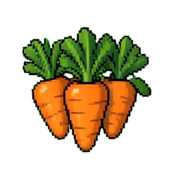 Carrot Bunch — 256×256 pixel art sprite