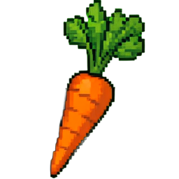 Karotte Gemüse — 256×256 Pixel-Art-Sprite