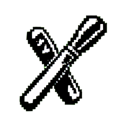 Martelo de castanets — sprite pixel art 256×256