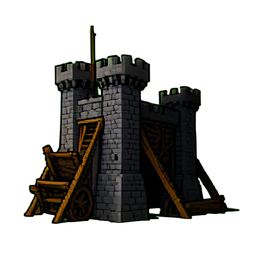 Castle Curtain Wall — 256×256 pixel art sprite