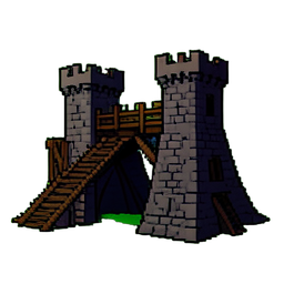 Pont de corde abaissé — sprite pixel art 256×256