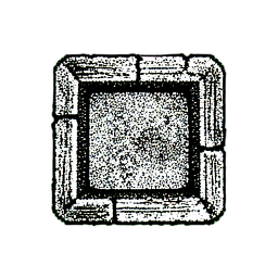 Portão do Castelo (1-Bit) — sprite pixel art 256×256