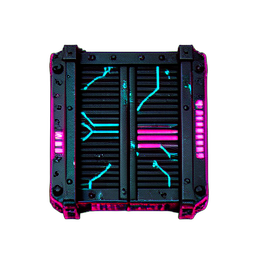 Schlosstor (Cyberpunk) — 256×256 Pixel-Art-Sprite